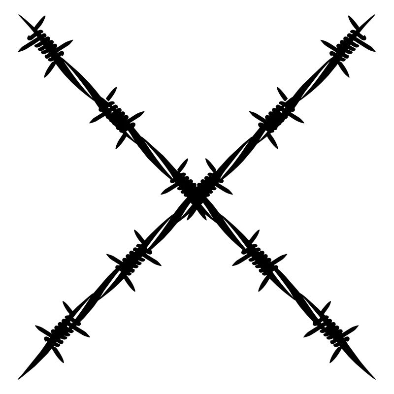Barbed wire crossed