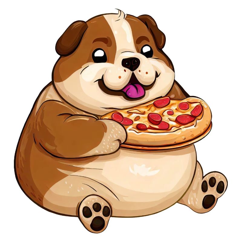 Pug with Pizza, Charming Dog Design