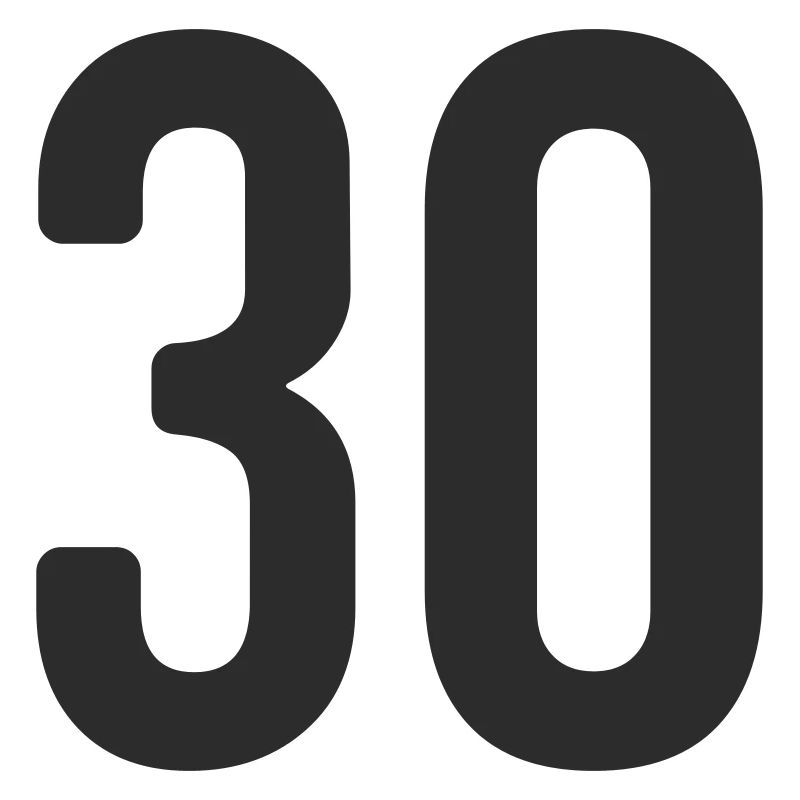 30. Geburtstag Zahl