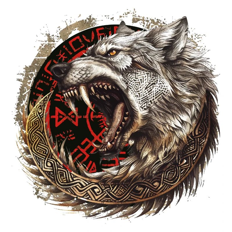Viking Wolf Wolves Odin's Geri & Freki Valhalla