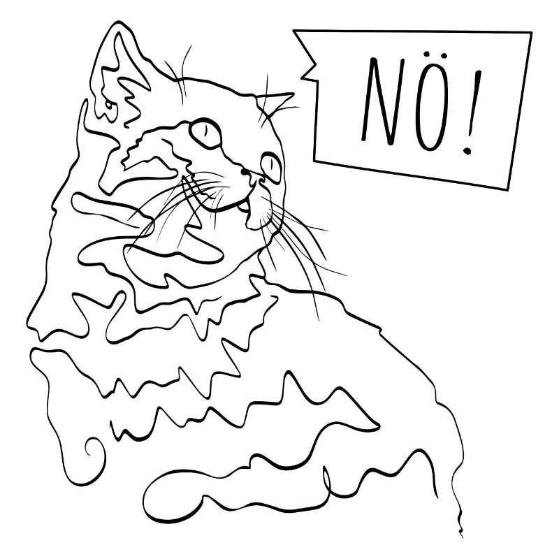 Lower Austria - Cat in Line Art Cat Lover
