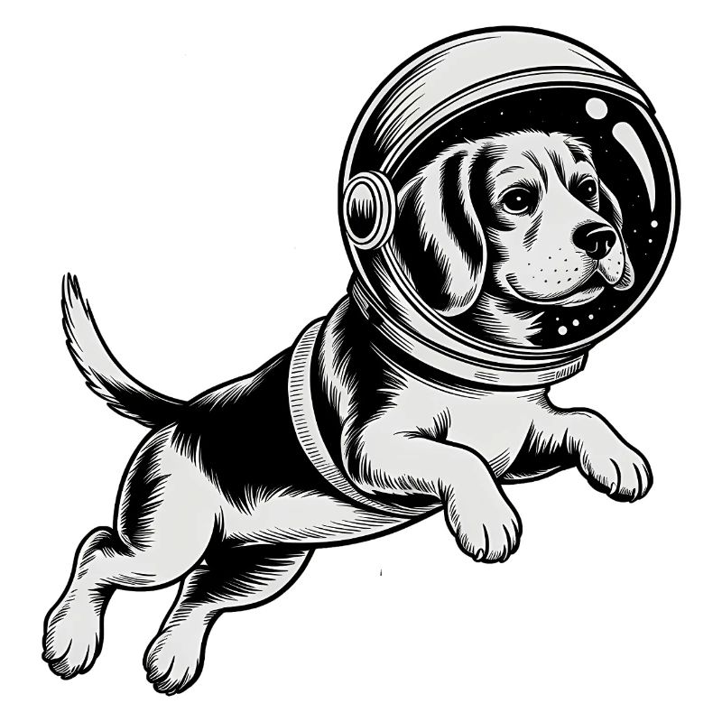 Beagle in Space - Cool Astonomy Logo