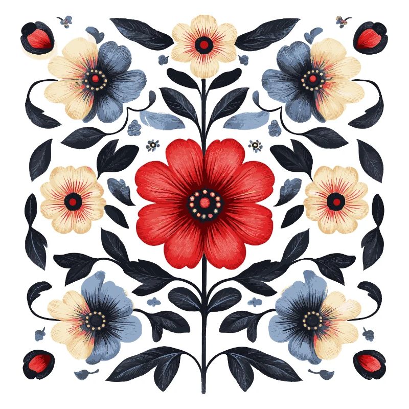 Nordic floral pattern