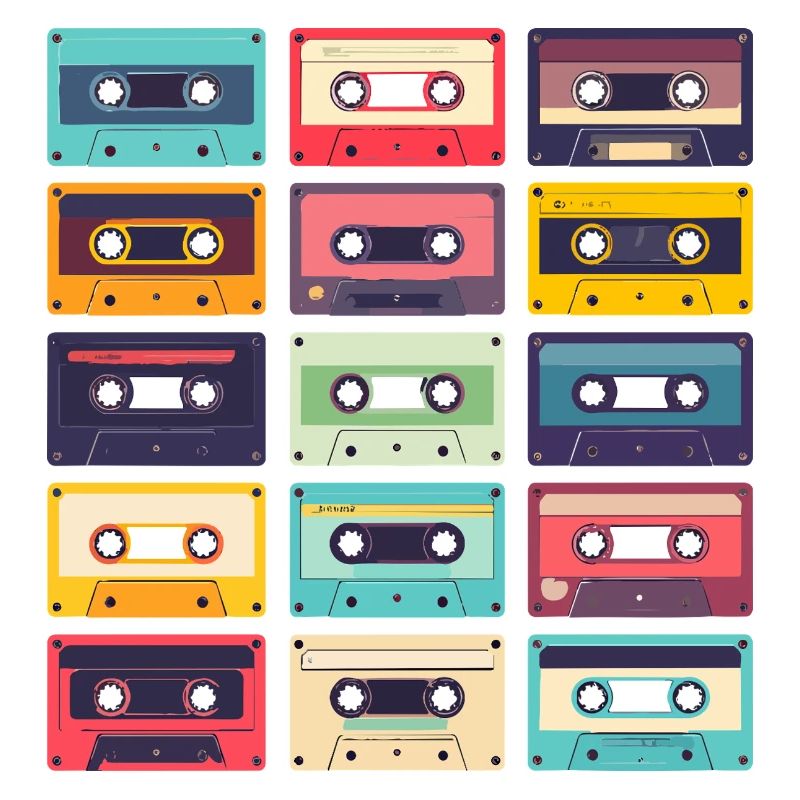 Cassettes Pop Art Pattern