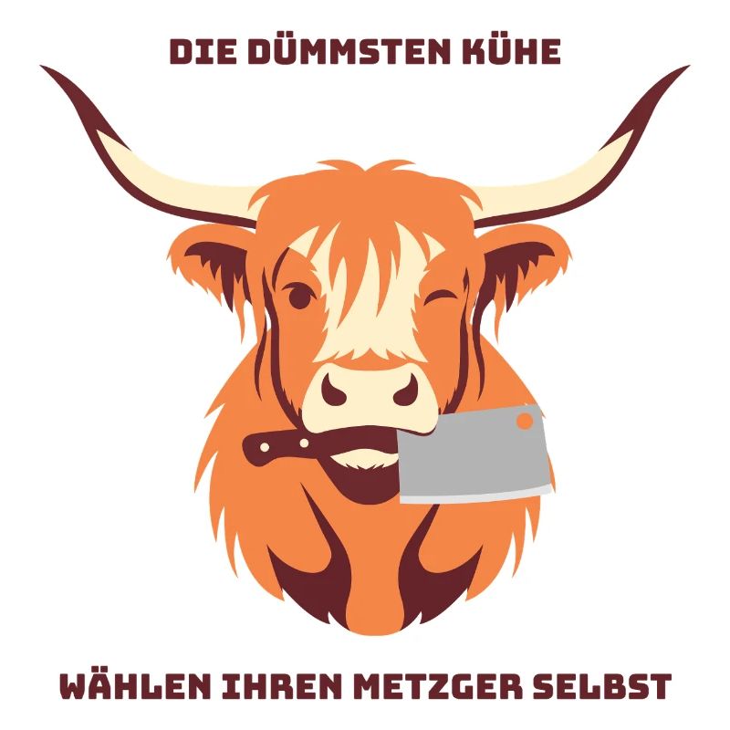 Kuh mit Beil – Wähle deinen Metzger