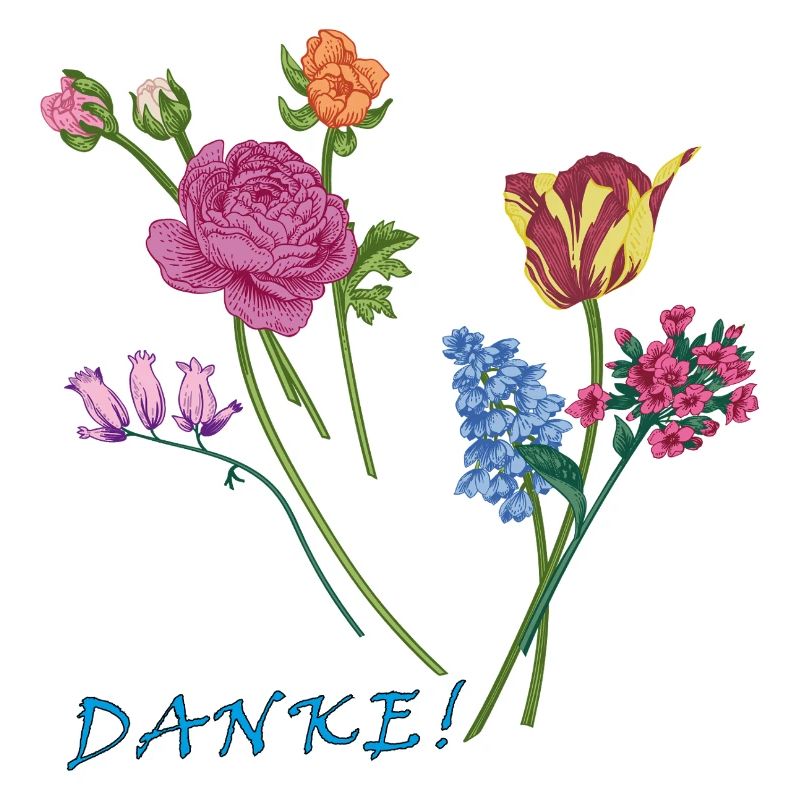 Danke mit einem Blumenstrauß 