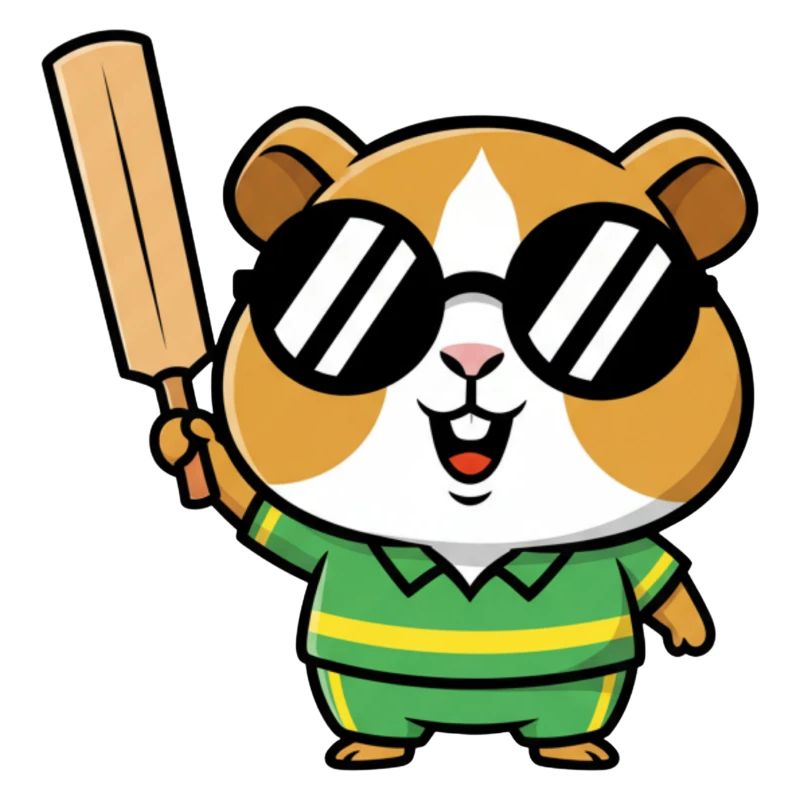 Cooler Hamster Mit Cricket Schlaeger