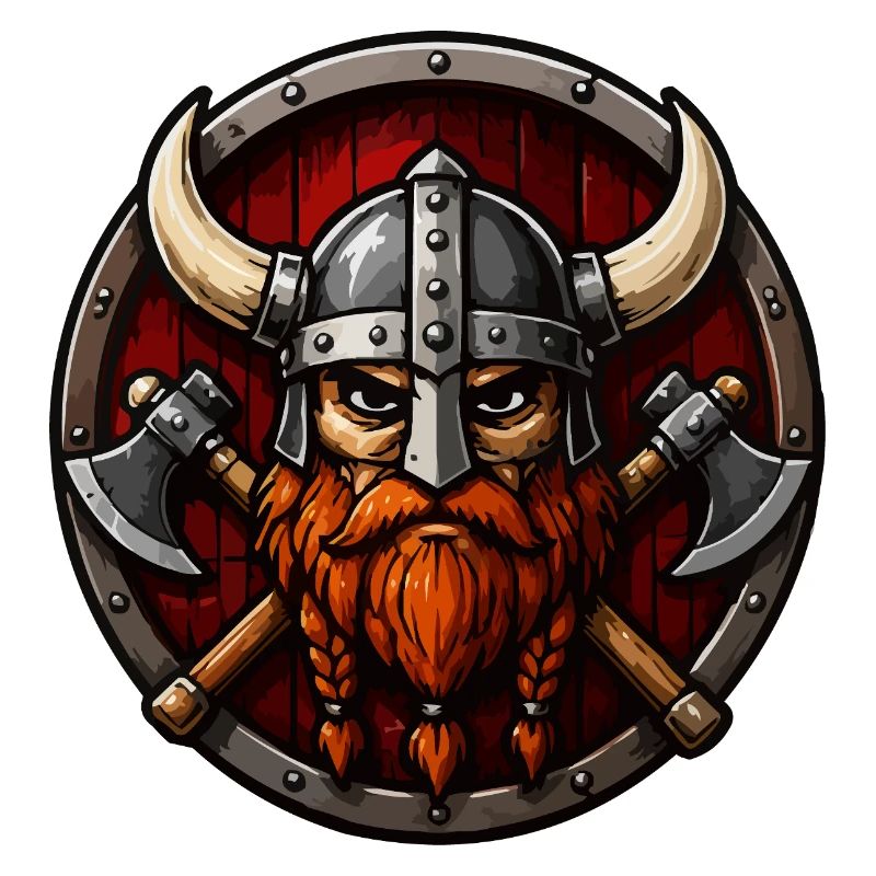 Viking Krieger mit Axt Schild