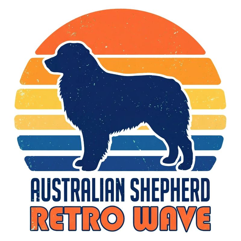 Retro Wave Aussie: Vintage Australian Shepherd