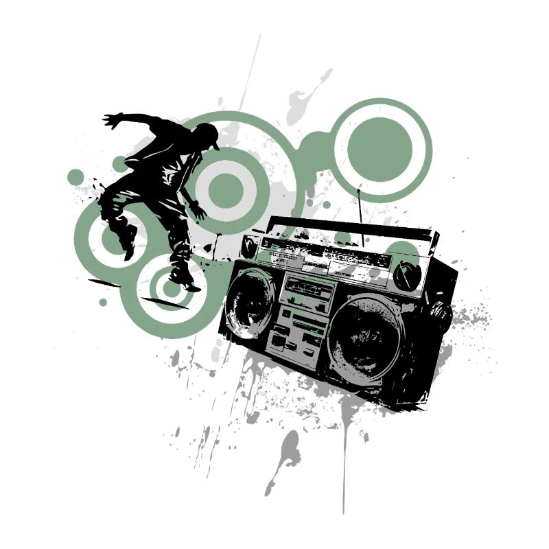 Boombox Graffiti Retro Circles Frutiger Metro