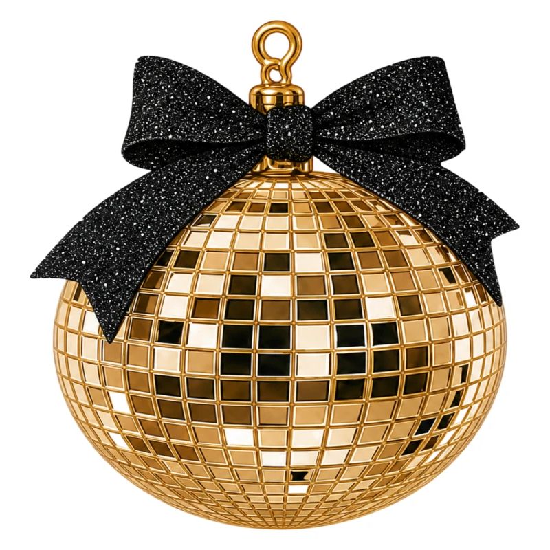 Disco ball with bow