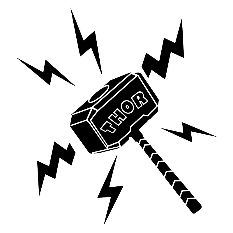Thor hammer with text THOR
