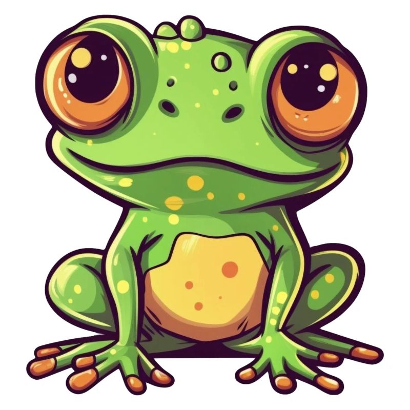 Lime Frog Pop Art Character