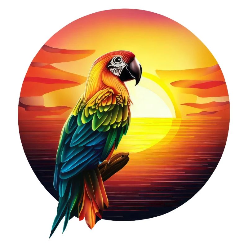 Parrot at sunset