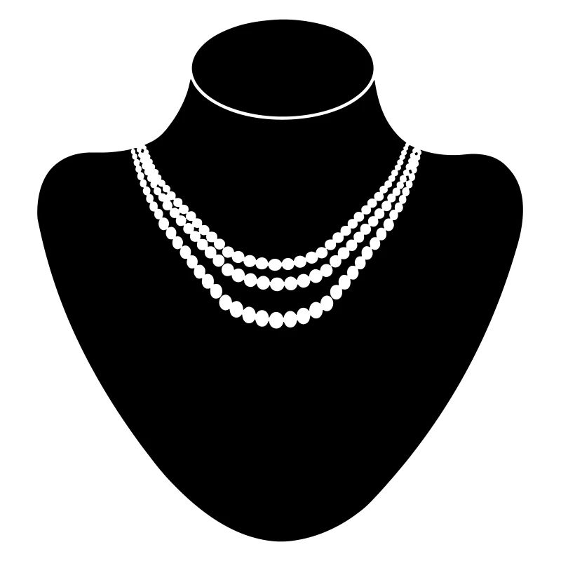 Support col bijoutier avec collier perles