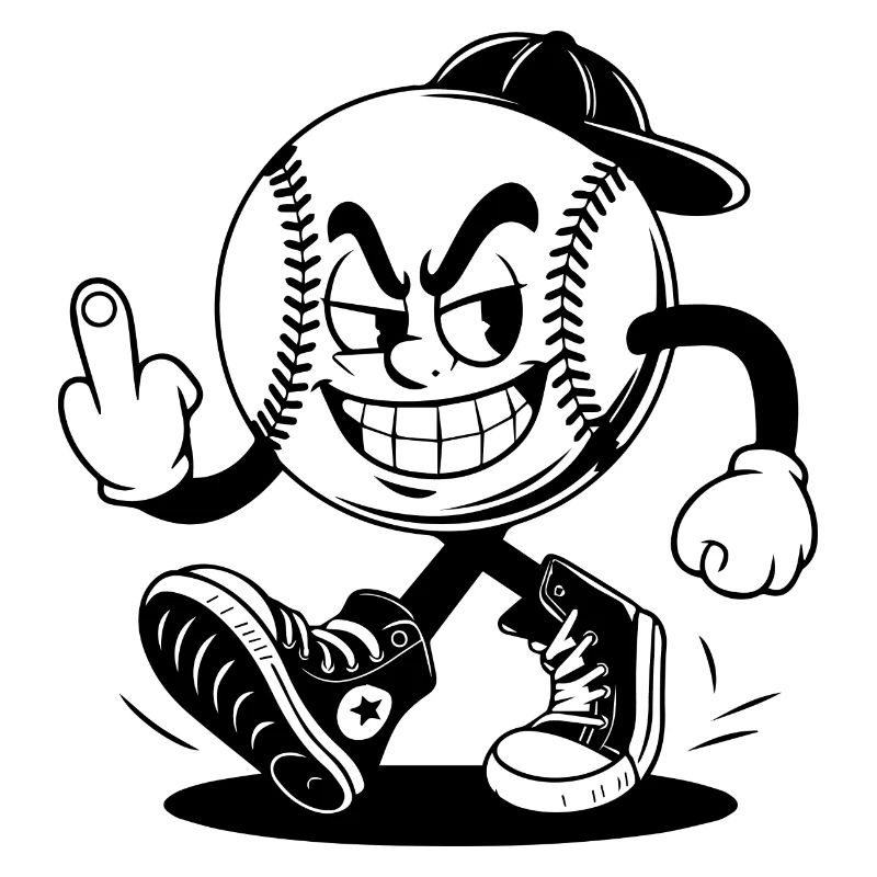 Baseball mit einem selbstbewussten