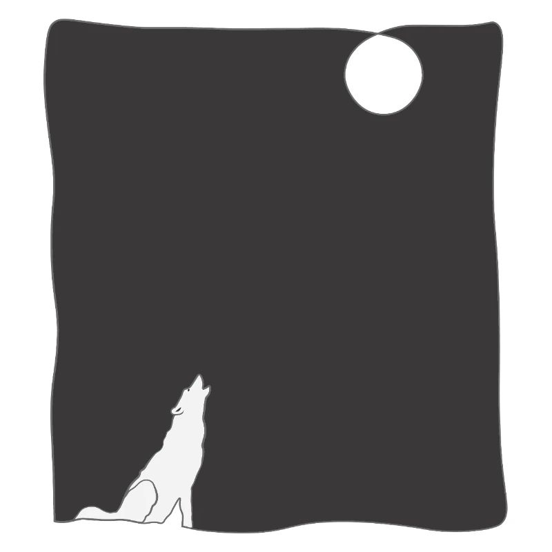 Wolf Howl Line Art