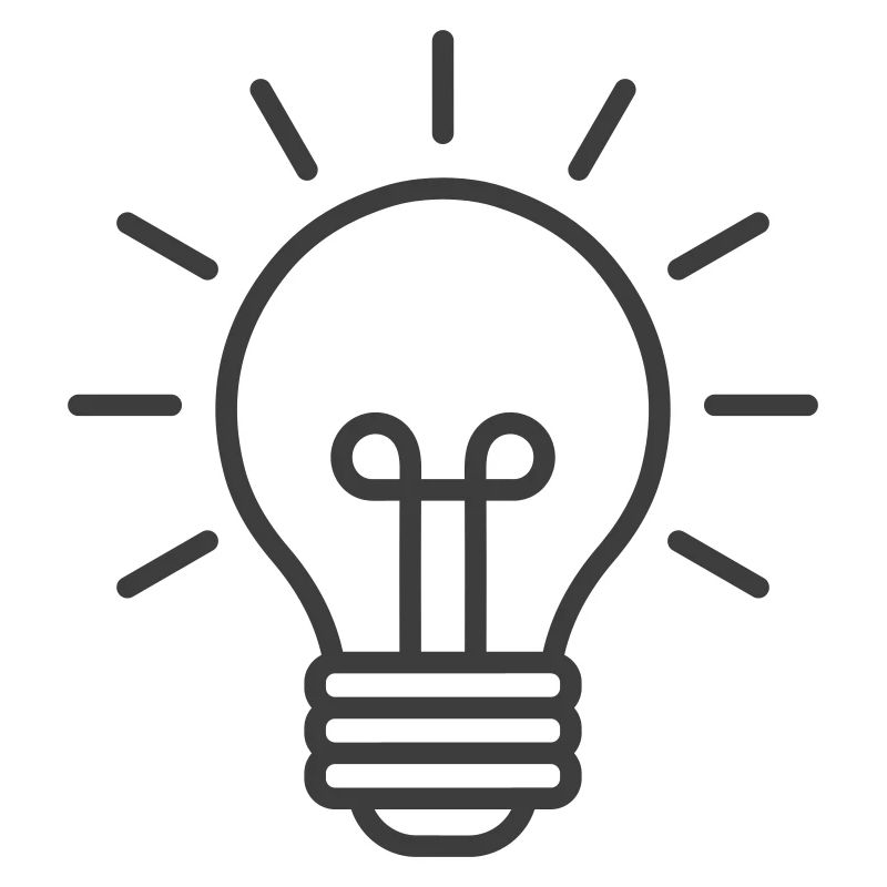 Glowing Light Bulb Line Icon