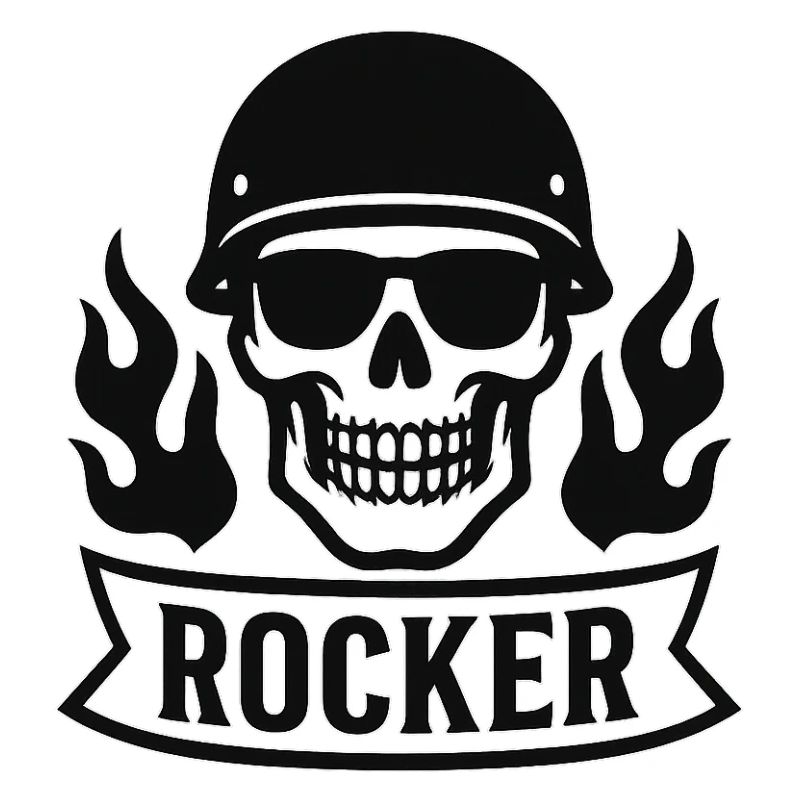 Flames Skull Rocker