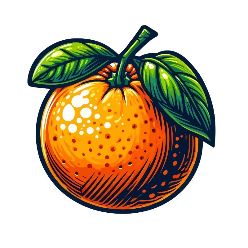 Retro Orange mit hellen Blättern