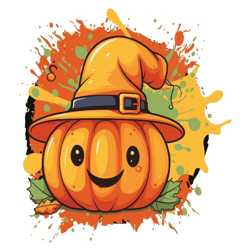 Pumpkin Witch Hat Fun Design
