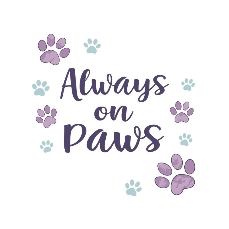 Always on Paws Purple Footprints