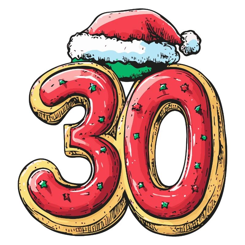 30 Number Biscuit Christmas