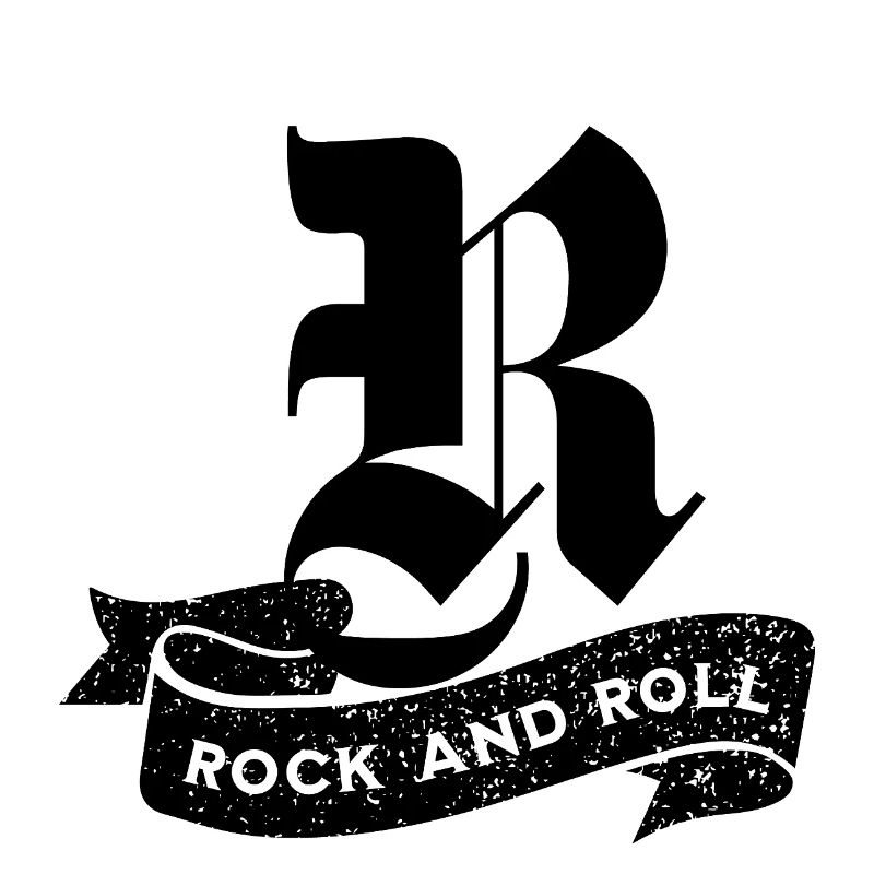 Rock and Roll Tilted Text