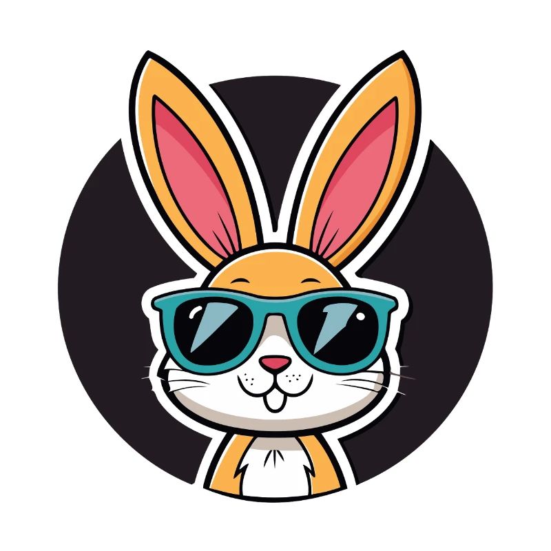 Solar Bunny in Blue Glasses