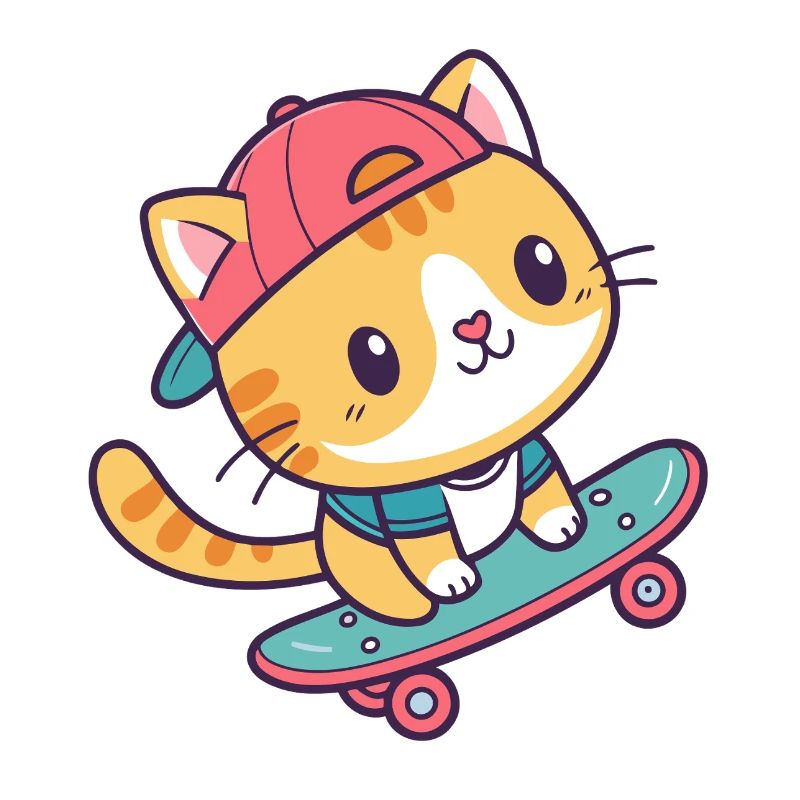 Bunte Skate-Katze
