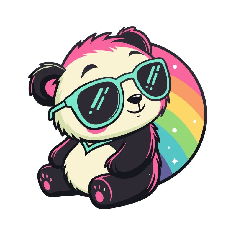 Panda Sonne Kühler Regenbogen
