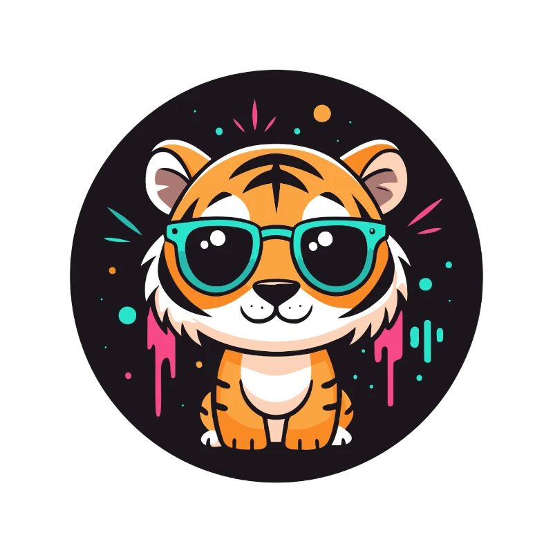 Tiger Neon Turquoise Glasses