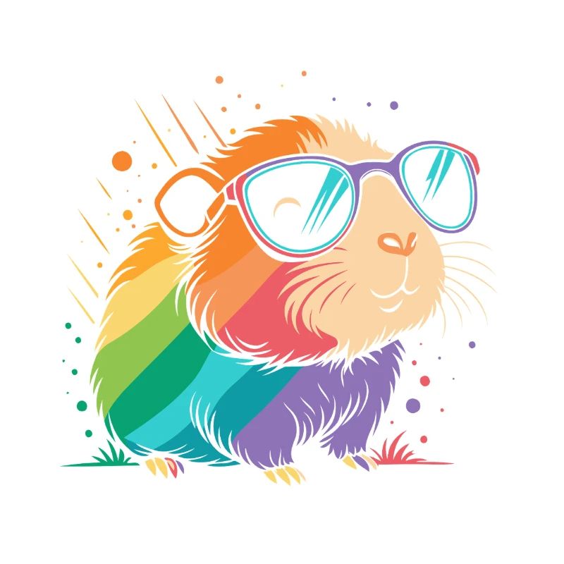 Guinea pig rainbow glasses