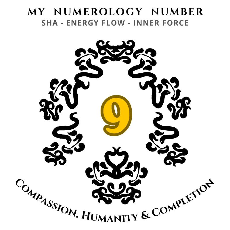 Numéro 9 Symbole de la compassion et de l’humanité