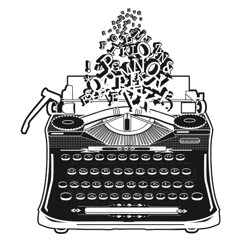 nostalgic antique typewriter with letters