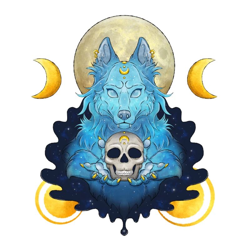 Blue Ink Spirits - Lunar Witch And Skull Wolf