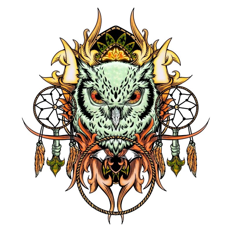 Elegante Eule mit Traumfänger