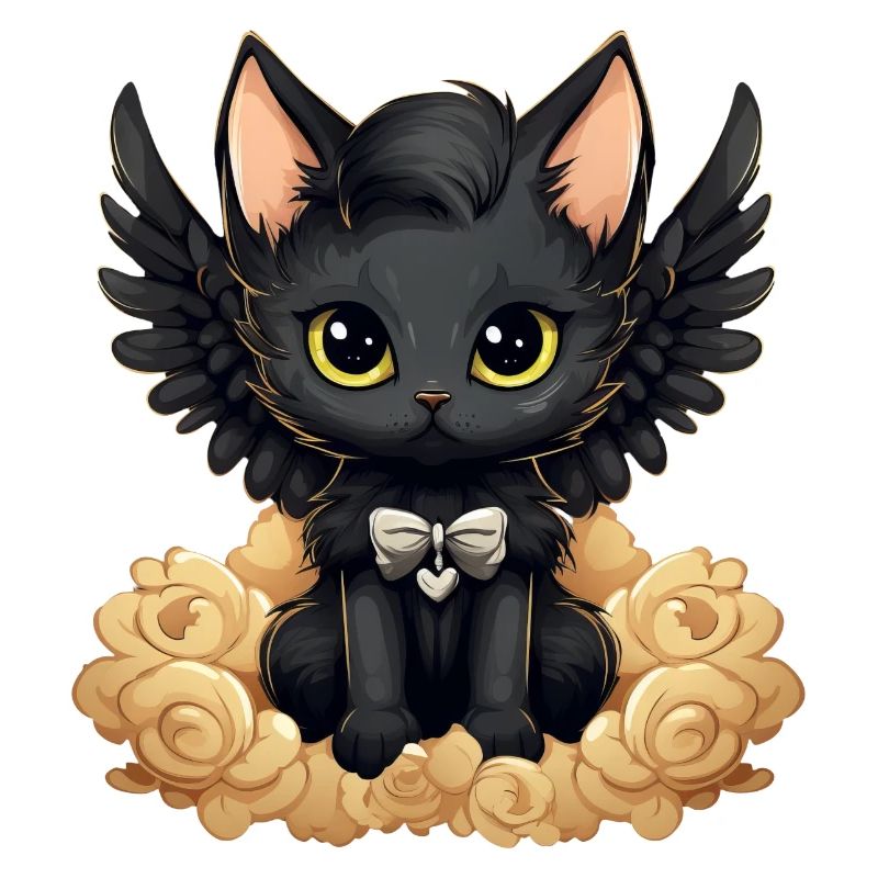 Dunkle Emo Gothic Engel Katze – Unverwechselbares