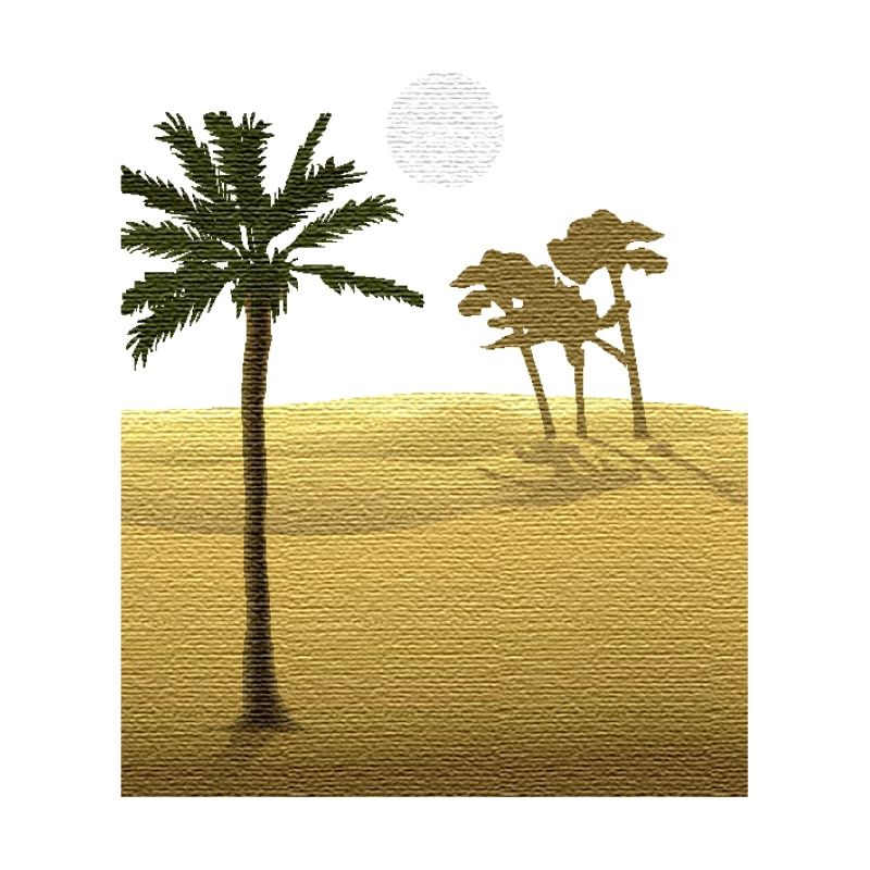 Palm tree in desert | Canvas Structure