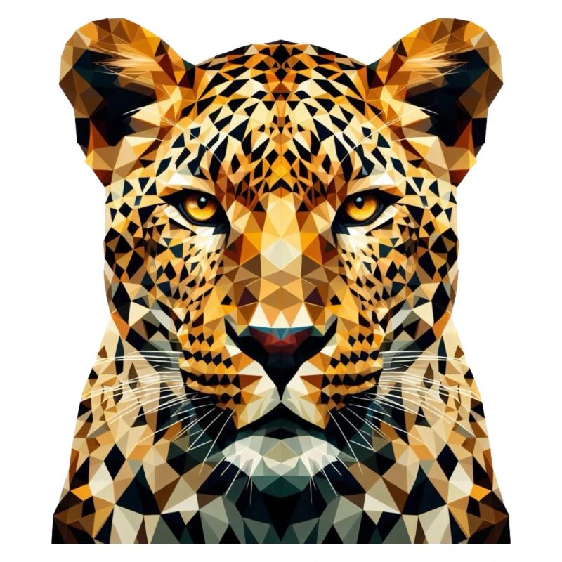 Ein Leopard im Polygon-Stil