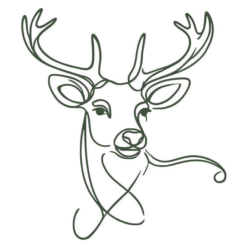 Drawn deer green