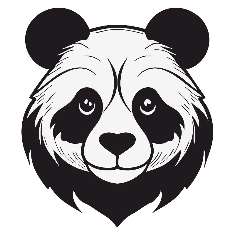Illustrative panda with gentle features