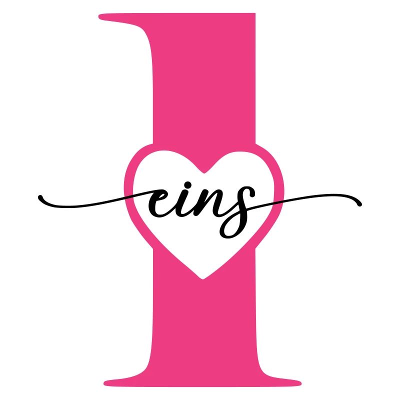 Ziffer Eins 1 mit Herz