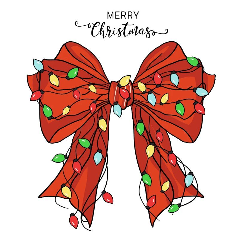 Festive Christmas Bow with Lights