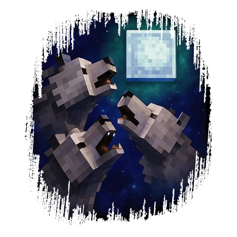 Retro Pixel Art 3 Wolfs hero Howling At The Moon