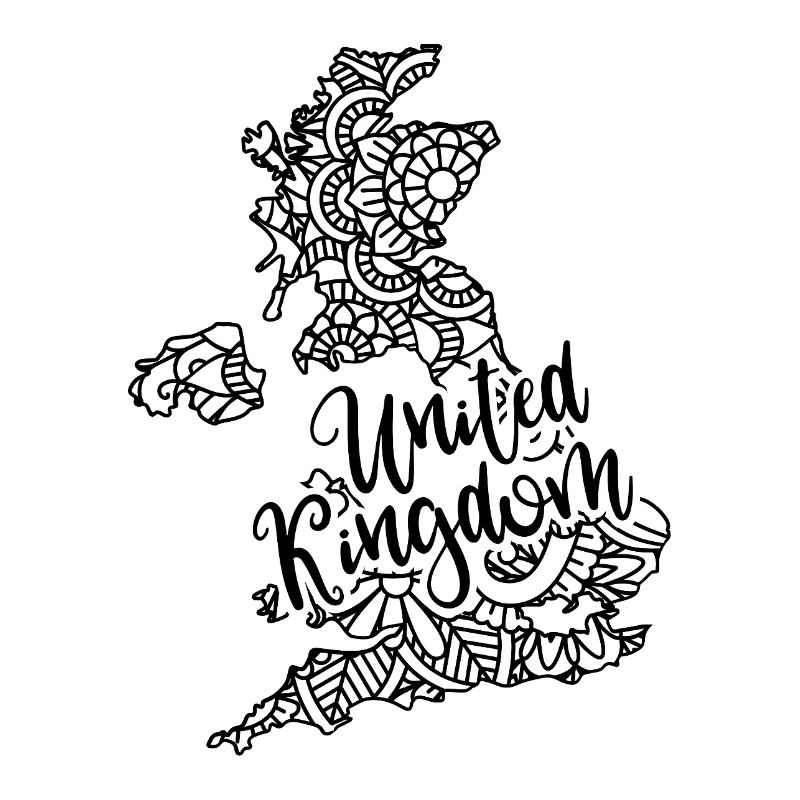 UK UK Map Mandala British Isles