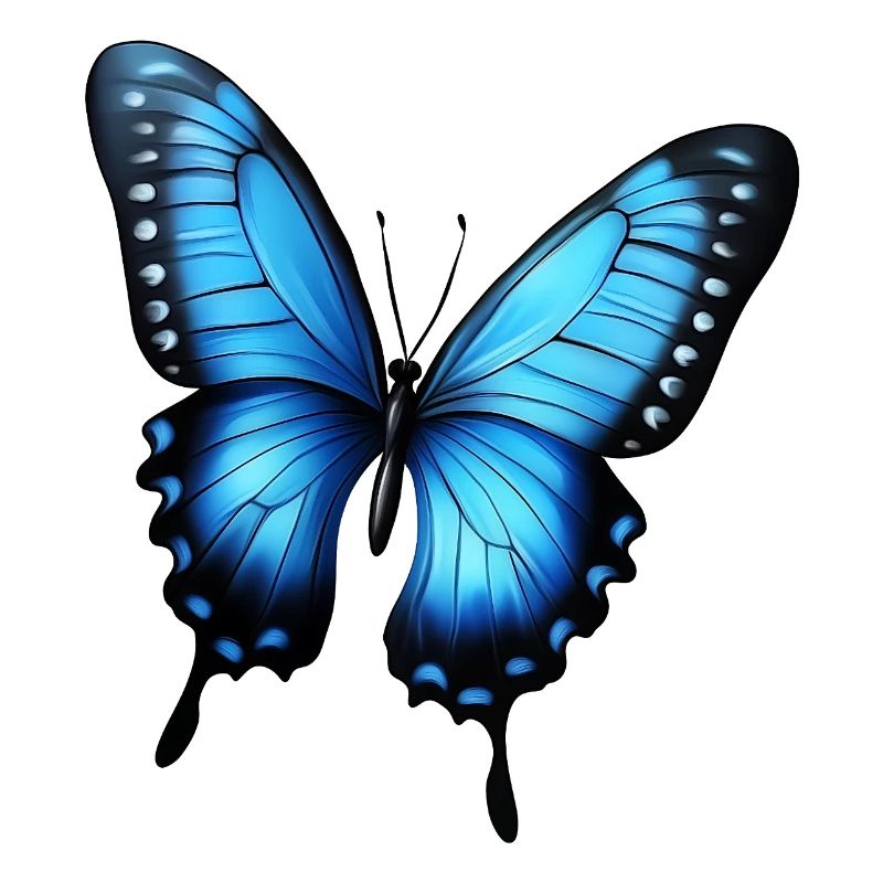 papillon volant bleu