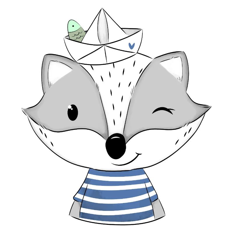 Matrosen Dachs mit Papierboot