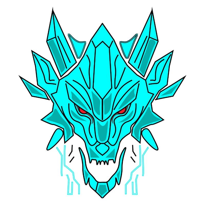 Geometrischer Eisdrache Kopf