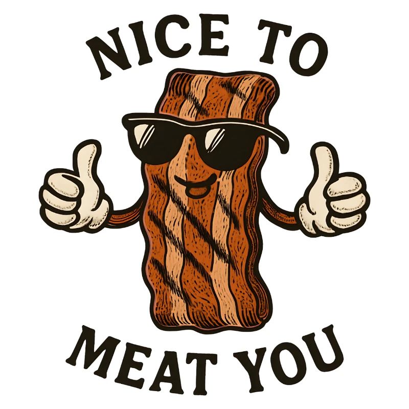 Bacon with sunglasses Nice to Meat You